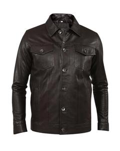 Veste d'hiver en cuir à motif solide de qualité supérieure pour hommes, haut de gamme, design tendance, nouveau style décontracté, teint uni - Product Image 1