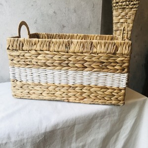 Cesta de paja plegable Rectangular hecha a mano Unik, bolsa de mano trenzada Natural con diseño de almacenamiento elegante, decoración de cesta de mercado - Product Image 1