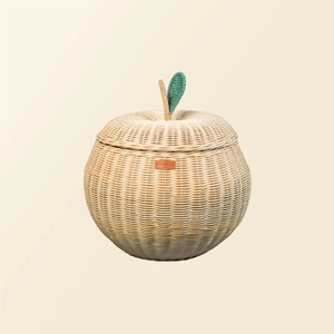 Panier de rangement multifonctionnel et écologique en rotin naturel Apple Rattan - Product Image 1