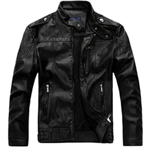 High quality waterproof leather fabric warm fashion motorcycle leather jacket men low price best quality supplier