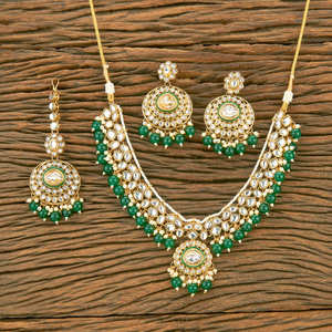 ขายส่งเครื่องประดับประดิษฐ์ของชุดสร้อยคอลูกปัดสไตล์อินโดตะวันตก Kundan พร้อมการชุบทอง - Product Image 4