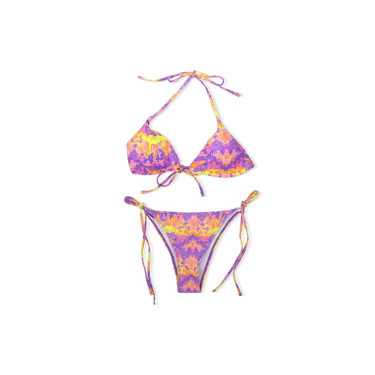 Bikini de diseño de impresión por sublimación, Micro ropa para ropa de playa, ropa de baño, Bikini de 2 piezas para bikinis de estilo Tanga sexy de Modal caliente