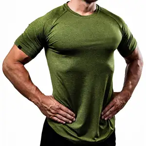 חולצת OEM מותאמת אישית 100% בגדי במבוק לגברים רגיל צווארון V במבוק חדר כושר כותנה זהב לוגו מותאם אישית פיתוח גוף חולצות שרירים