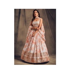 Lehenga choli น้ำหนักเบามี dupatta สำหรับผู้หญิงชุดปาร์ตี้งานแต่งงานของสะสมกำหนดขนาดได้เอง - Product Image 1