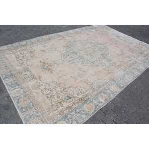 Alfombra Vintage Extra Grande de 7.6x11.5 pies (231x351 cm), Alfombra Turca con Estampado Animal Azul - Product Image 3