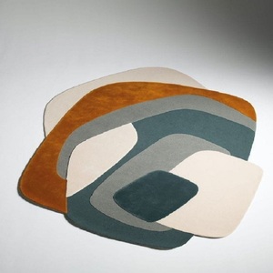 Alfombra de cocina de color sólido ecológica hecha a mano moderna de diseño personalizado, Alfombra de puerta lavable Jacquard de lana antideslizante, juegos de alfombras - Product Image 1