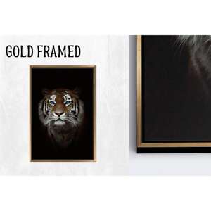 Toile imprimée décorative animale moderne : Art mural Tigre aux yeux bleus, 1P Goldframedcanvas - Product Image 1