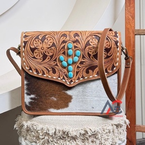 Nouvellement personnalisé usiné à la main sac pour ordinateur portable sac d'ordinateur de grande capacité en peau de vache pour les femmes mallette d'affaires épaule mallette pour ordinateur portable - Product Image 1