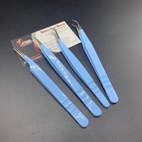 Pince à épiler de précision anti-statique durable en acier inoxydable japonais ASB violet rose noir avec logo personnalisé et poignée diamantée pour extensions de cils