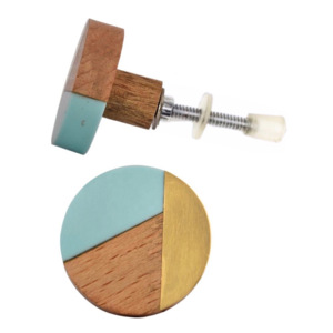 Boutons de commode et de garde-robe à poignée en bois de résine métallique antique moderne pour armoires de cuisine et de salle de bain - Product Image 2