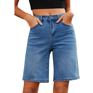 Short en jean décontracté pour femmes coupe ample été pantalon chaud mode Streetwear Jean Shorts taille haute avec poches - Product Image 1