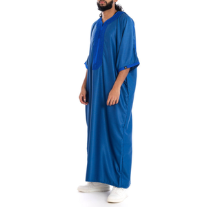 Nouveauté Ramadan Eid robe de prière Daffah Thobes fabricant OEM Services moderne 2025 broderie islamique Thobe JubbahFor hommes - Product Image 2