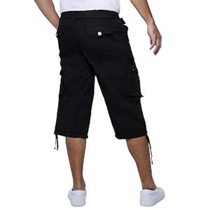 กางเกงขาสั้นทรงคาร์โก้ยาวถึงเข่าของผู้ชายเข็มขัดสไตล์วินเทจตกแต่งด้วยหมุดระบายอากาศแฟชั่นฤดูร้อนสีที่แตกต่าง - Product Image 3