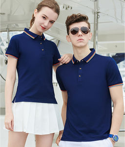 Polo de couple personnalisé grande taille 100% jersey de polyester anti-rides brodé conception d'impression solide - Product Image 2