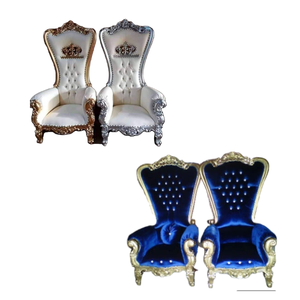 Hôtel événement en acier doré mariages décoratifs mariée et marié trône amour mariage chaises de mariée à vendre et chaise à vendre - Product Image 4