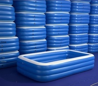 Grande piscine gonflable en PVC écologique pour adultes et enfants - Piscine extérieure pour jardin, facile à gonfler, design portable, pour la famille
