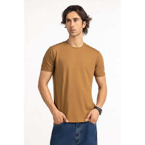 T-shirts en coton biologique 100% coupe ajustée, coupe slim, t-shirt uni pour le fitness, teinture unie, poids du tissu 200 grammes, 305MN-TS-SS25 - Product Image 4