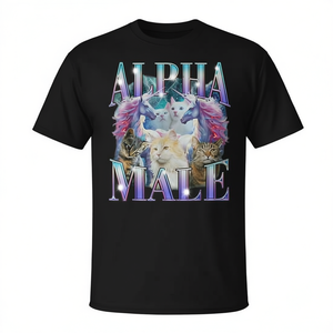 เสื้อยืดลายแมวยูนิคอร์นอัลฟ่าเมล ไอรอนิค วินเทจ บูทเลก สำหรับคนรักแมว เสื้อยืดลายแมวสไตล์วินเทจเพื่อการส่งเสริมการขาย - Product Image 2