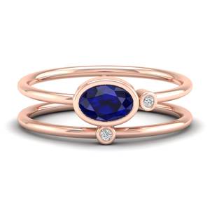 Anillos de Compromiso de Oro Sólido de 14K con Moissanita REYES, Novedad, para Mujer, Hechos a Mano, Corte Ovalado, Anillo con Gema de Zafiro Azul de 0.5 Quilates - Product Image 6