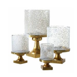 Bougeoir antique doré avec verre votif Nouveau design Bougeoir fait main en verre pour décoration de mariage - Product Image 1