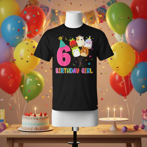 Simpatica maglietta Squish Squad per il 6° compleanno per ragazze di 6 anni, ideale per feste o regali, progettata per bambini - Product Image 2