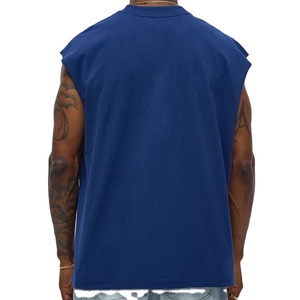 Cheap Price Hot Selling <b>Men's</b> Gym Vest Sporty Neck Summer Fit Loose Design <b>Longline</b> Tank Top Quick Dry Breathable Oversized Boxy - Product Image 5