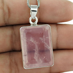 2024เครื่องประดับแฟชั่นใหม่จี้หินควอตซ์รูปกุหลาบ925เงินสเตอร์ลิงสำหรับผู้หญิงสร้อยคอจี้เงินเครื่องประดับผู้ผลิต - Product Image 5