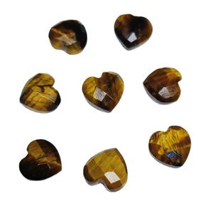 Perles de pierres précieuses sculptées en forme de coeur à facettes en œil de tigre de qualité AAA pour la fabrication de bijoux - Product Image 5