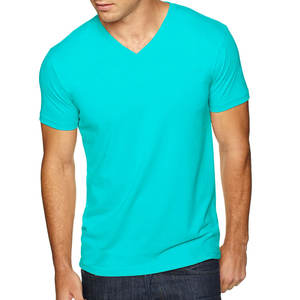 T-shirt pour homme en coton 100% épais 240g, écologique, à séchage rapide, respirant, décontracté chic, col en V, manches courtes, couleur unie - Product Image 3