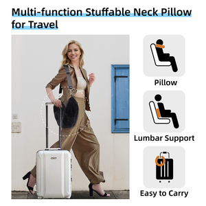 Almohada rellena para viajar, Diga adiós a las tarifas excesivas con una almohada para el cuello que funciona como equipaje adicional sin usar látex - Product Image 6