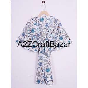 Kaftan mi-long à manches courtes en coton 100% fait main, sexy, col en V, pour femmes - Cache-maillot de plage, décontracté d'été, respirant, silhouette moulante - Product Image 5