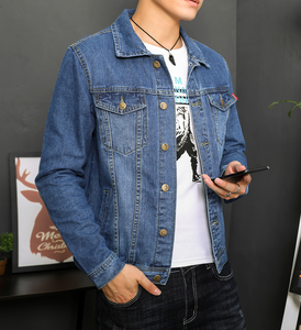 Veste en jean noire classique pour homme en gros - Veste en jean de style cowboy à manches longues durable, design vierge pour l'impression et la personnalisation - Product Image 2