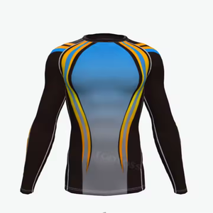 Rashguard de manga larga para hombre de la mejor calidad, liso, MMA, sublimación impresa, Fitness de invierno, OEM Rush Guard, deportes de alta calidad - Product Image 2
