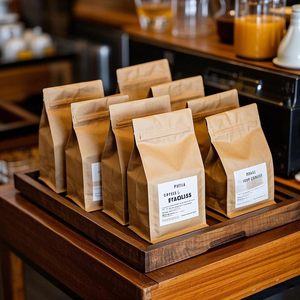 Empaque Ecológico Personalizado, Bolsa de Papel Kraft con Fondo Plano y Válvula para Granos de Café, a Prueba de Olores, con Válvula y Cierre - Product Image 4