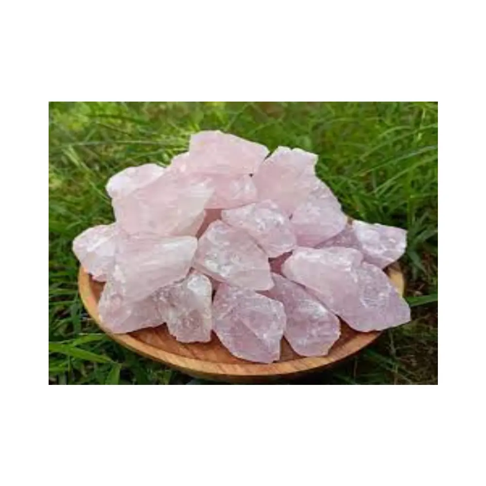 Pedaço de Quartzo Rosa atrai respostas com energia aterrada, pedras de cristal cru, bocados de pedras de cura