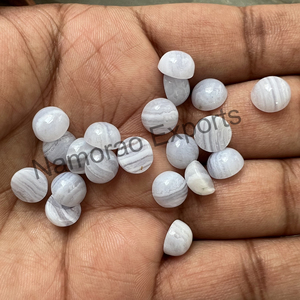 Agate en dentelle bleue naturelle 11x11mm Cabochon rond toutes tailles disponibles dos plat fabrication de bijoux pierre pierres précieuses en vrac - Product Image 4