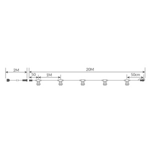 Guirnalda exterior Liboi de 22m con 20 portalámparas E27 IP65 (GSC 201205004) - Product Image 2