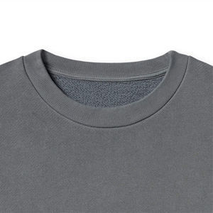 Sudadera Básica Unisex de Algodón, Cuello Redondo, Color Gris Sólido, Estilo Holgado, Felpa, Informal, Manga Larga, con Logotipo Personalizado - Product Image 5