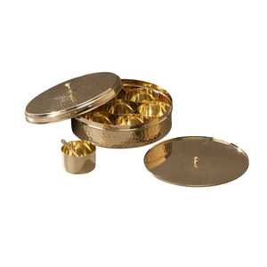 Boîte à épices en laiton élégante avec motif de perroquet imprimé et couvercle gravé floral, conteneur de rangement de cuisine fait à la main - Product Image 5