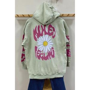 Felpa Unisex con dettagli posteriori verde margherita pace