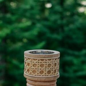 เตาเผาเครื่องหอมไม้ทำมือพร้อมถ้วยโลหะ ที่วางบาคูร์แบบดั้งเดิม ของตกแต่งบ้านสไตล์เรียบง่ายแบบธรรมชาติ เหมาะสำหรับเป็นของขวัญในเดือนรอมฎอน - Product Image 4