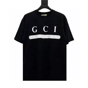 Venta al por mayor 100% algodón camisetas de los hombres de color sólido personalizado de punto 260g transpirable ecológico verano Casual diseño último - Product Image 5