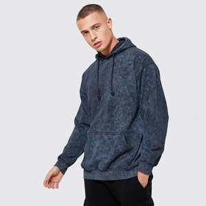 Sudadera con Capucha de Felpa 100% Algodón, Lavada al Ácido y con Piedras, Estilo Vintage, con Bolsillo, Ecológica, para Hombre, Invierno - Product Image 3