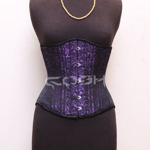 ผู้ผลิต OEM ODM ชุดกระชับสัดส่วนแบบรัดเอวทรงคอร์เซ็ทแฟชั่นลายแจ็คการ์ดสีม่วงเข้มสำหรับคนไซส์ใหญ่ - Product Image 5