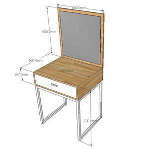 <b>Mini</b> Wood and Iron Minimalist Design Dressing <b>Table</b> SFBTD007 with High-quality Rubber Wood and Iron Legs - Product Image 4