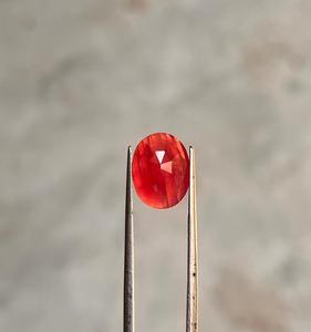 Rhodonite ronde et brillante créée en laboratoire, pierre précieuse certifiée IGI - Product Image 3