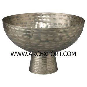 Bol design unique plaqué or à texture martelée en métal personnalisé Khajoor Pots et bols de service à date d'Inde - Product Image 5