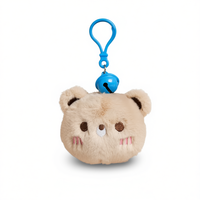 Porte-clés en peluche en forme d'ours, design mignon, son clochette, léger, petit, rembourré en coton PP, unisexe, pour les 2-4 ans, manuel, 0-10 cm