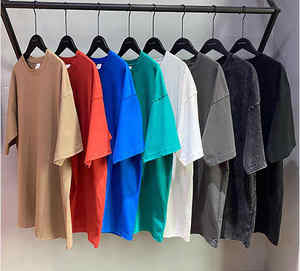 Recién llegado, Camiseta de algodón 100% pesado de gran tamaño para hombre, diseño de cuello redondo de lavado Vintage con impresión Digital personalizada - Product Image 3