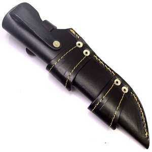 Fourreau de couteau en cuir noir à grain supérieur fait à la main en gros OEM ODM | Conception à double boucle Longueur totale de 10 pouces pour l'extérieur - Product Image 3